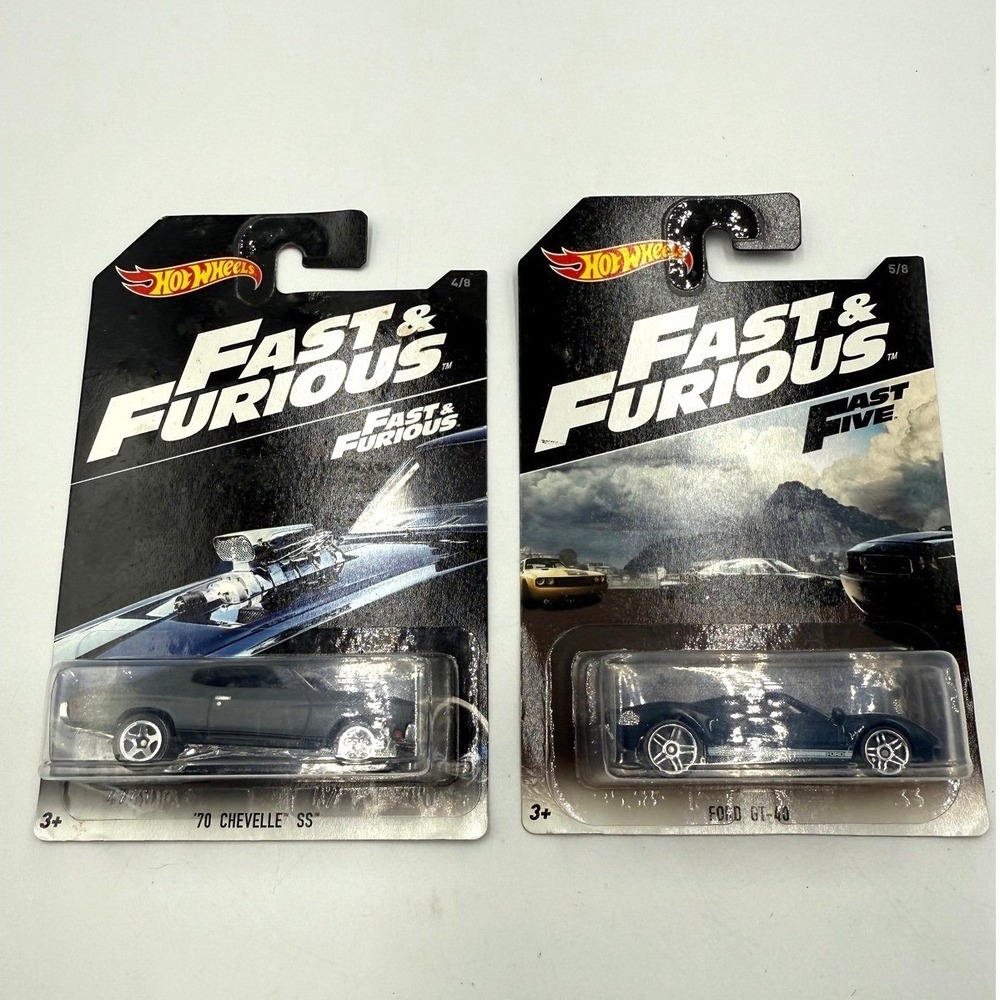 Hot Wheels Fast & Furious 70 Chevelle SS & Ford GT-40 Die-Cast Car Lot 2016